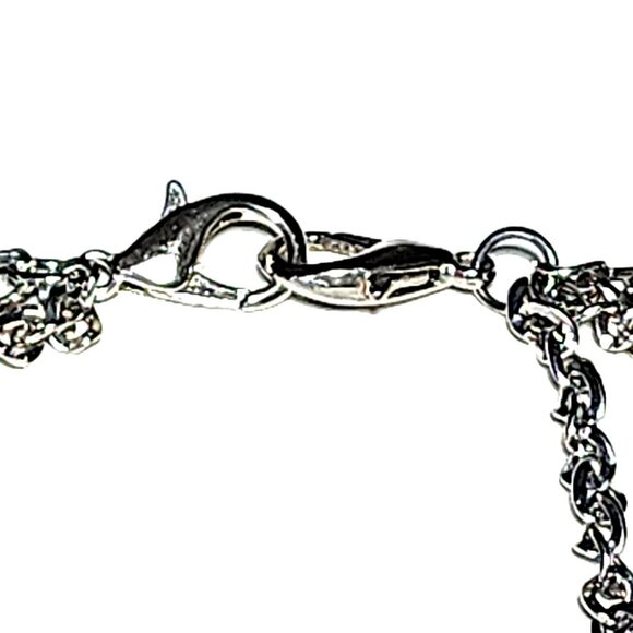 Silver-tone & faux pearl extra necklace strand clip-on - Picture 3 of 6